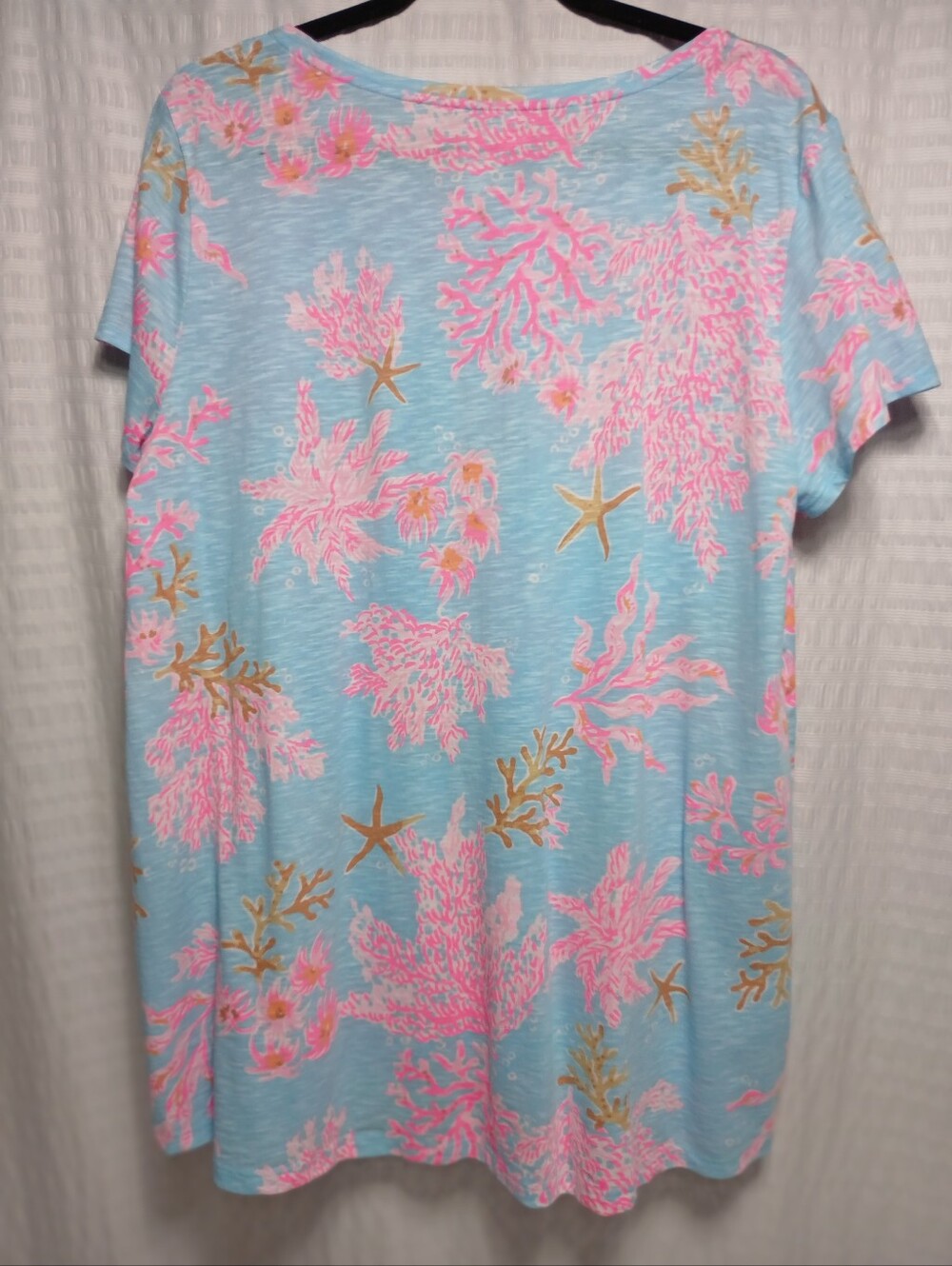 Lilly Pulitzer Etta Scoop Neck Multi Royal Cotton Tee. Size 2XL - Picture 4 of 9